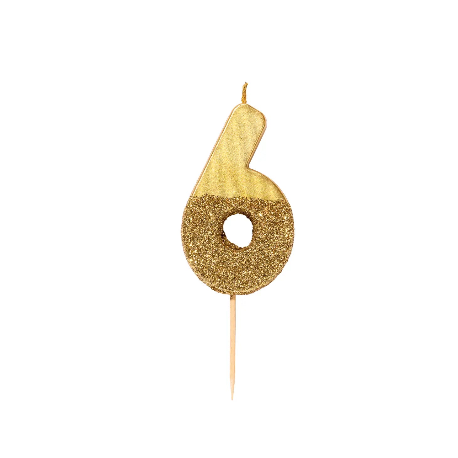Gold Glitter Number Candle