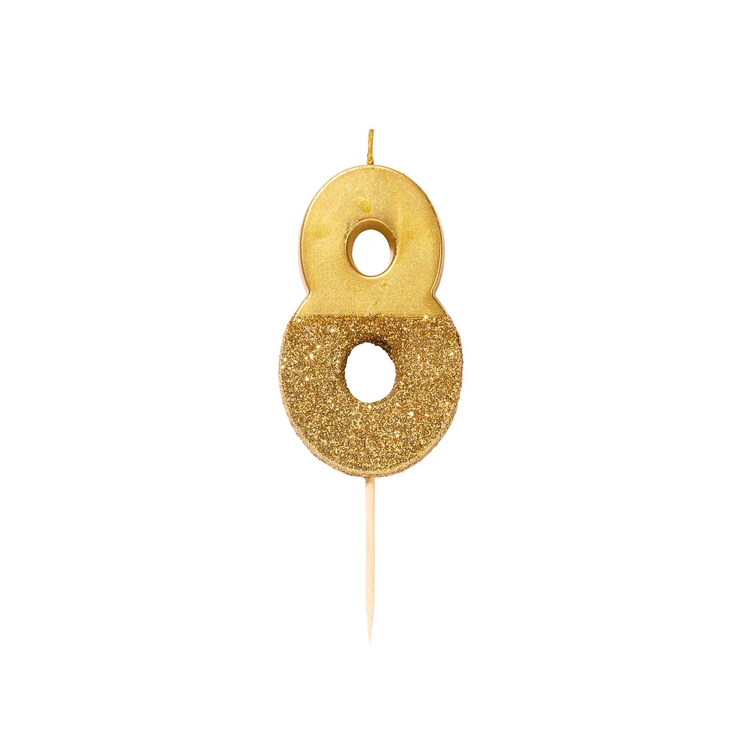 Gold Glitter Number Candle